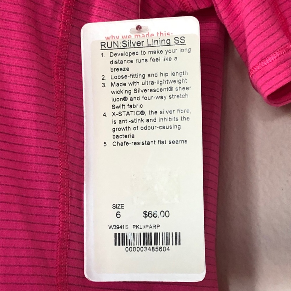 NWT 💖 Beautiful Lulu Lemon Run Top - Picture 7 of 12